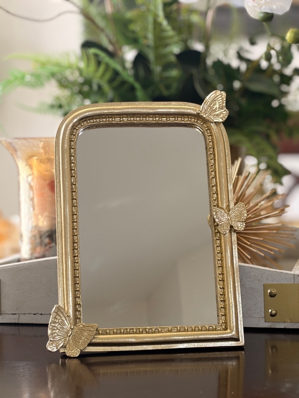 Antique style Gold Butterfly Accent Table (can be hang) Mirror